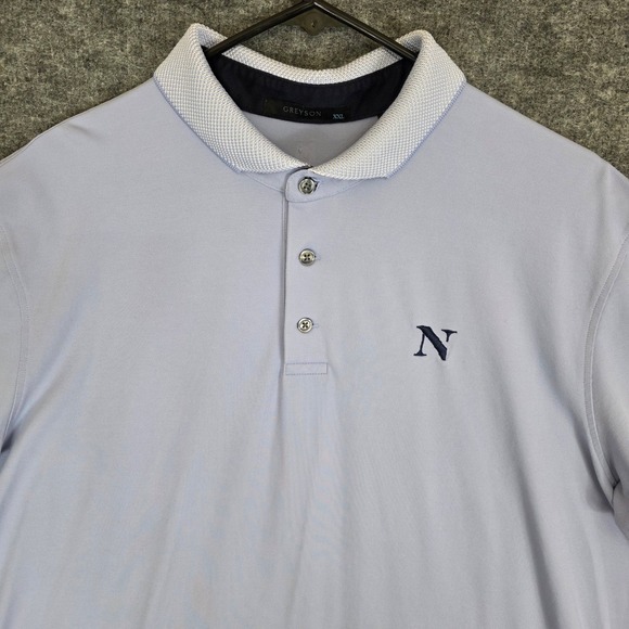 Greyson Shirt Mens XXL Light Blue‎ Short Sleeve Polo Golf Logo Casual - Picture 2 of 8